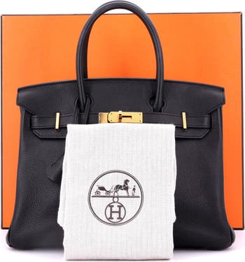 Birkin Handbag Black Novillo with Gold Hardware 30