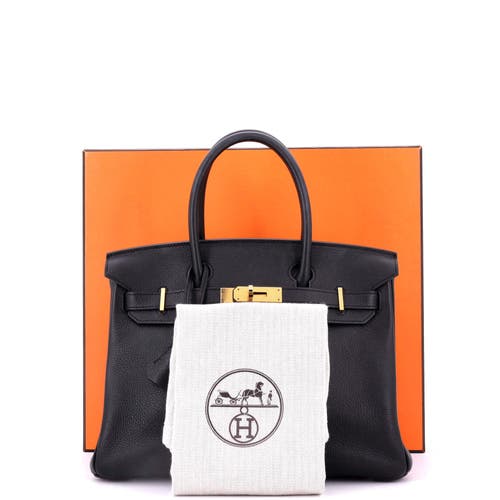 Pre-owned Hermes Hermes Birkin Handbag Black Novillo With Gold Hardware 30 In Black
