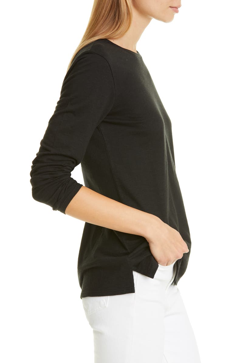 Nordstrom Signature Long Sleeve Cotton Blend Crewneck Top, Alternate, color, 