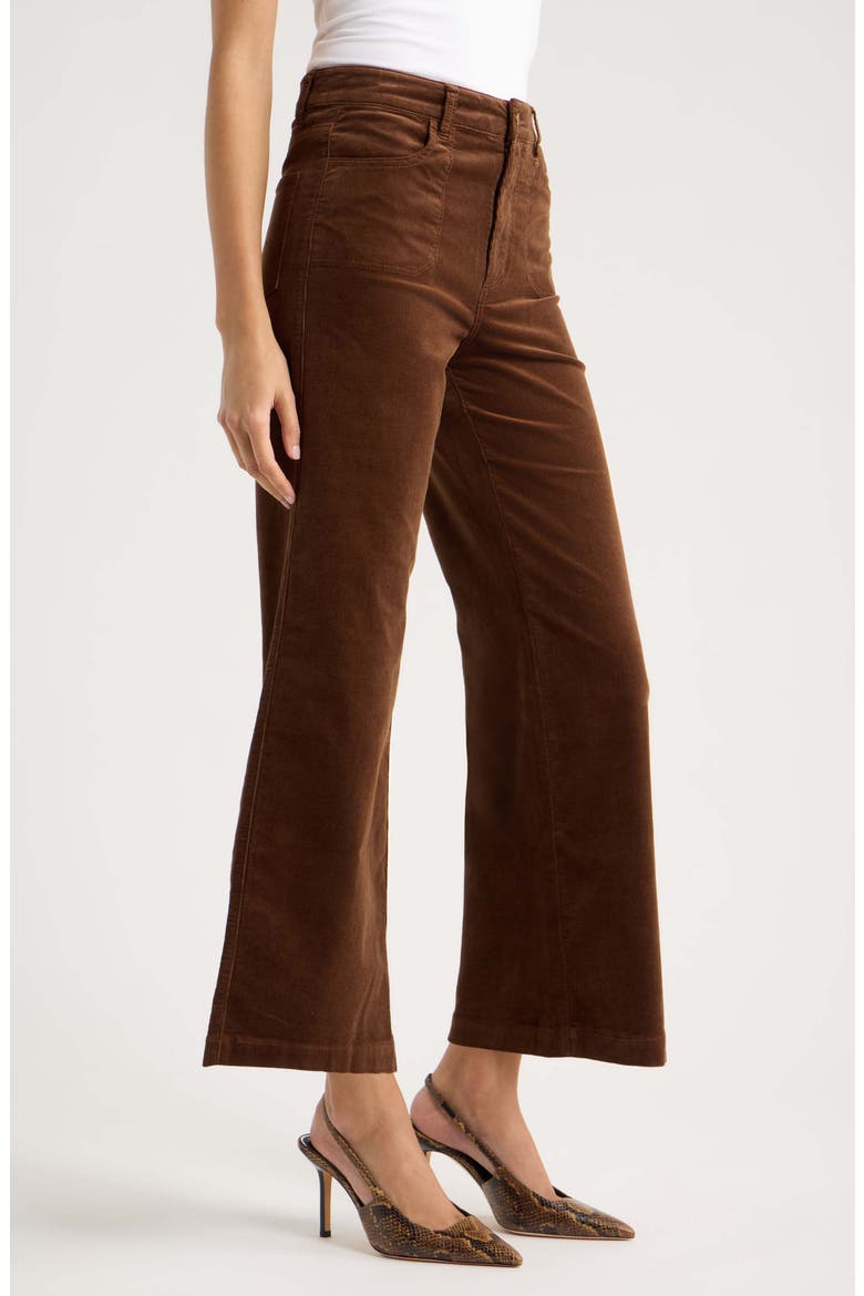 Anessa Corduroy High Waist Ankle Wide Leg Jeans, Alternate, color, HICKORY