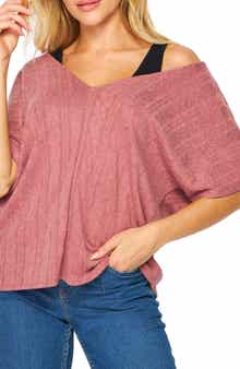 BLUEGREY Double V-Neck Knit Top