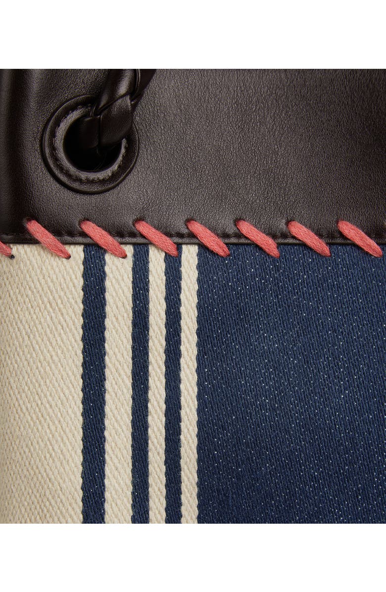 Bottega Veneta Large Parachute Cotton Canvas Shoulder Bag, Alternate, color, 4716 Navy-Natural/ Fond-Mb