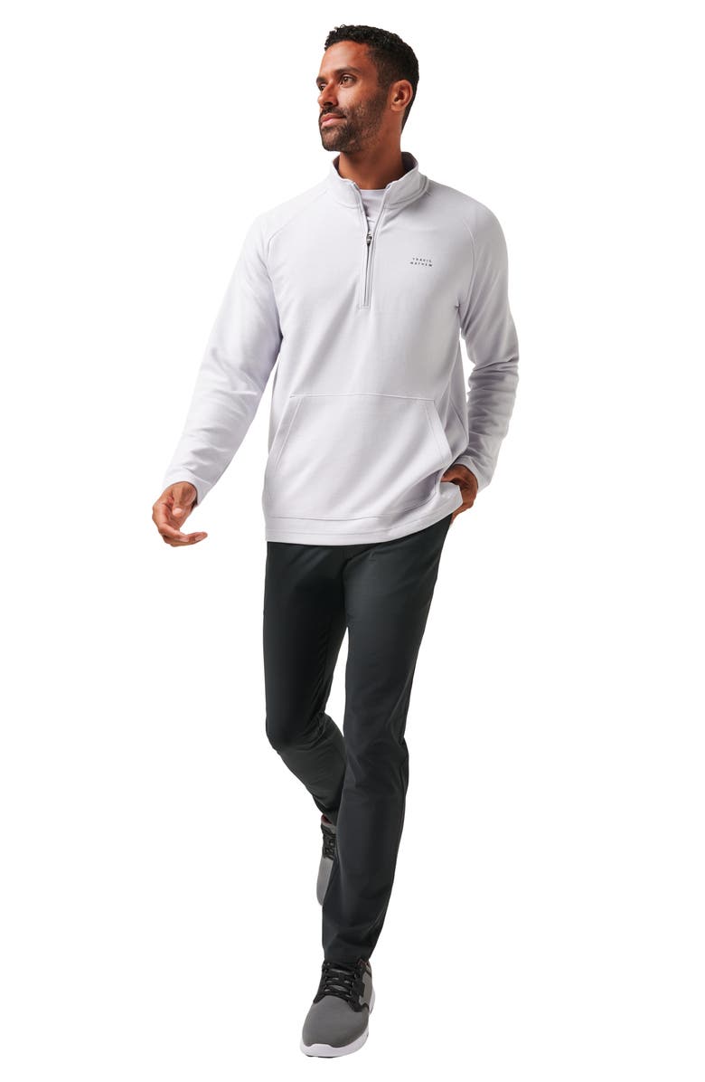 TravisMathew Thermal Quarter Zip Pullover, Alternate, color, Heather Light Grey