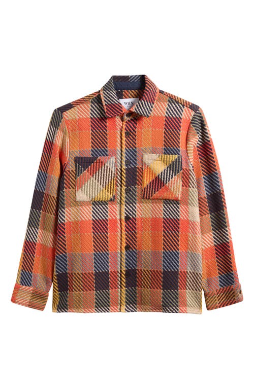 Wax London Mens Whiting Orange Pike Check Overshirt In Orange Multi