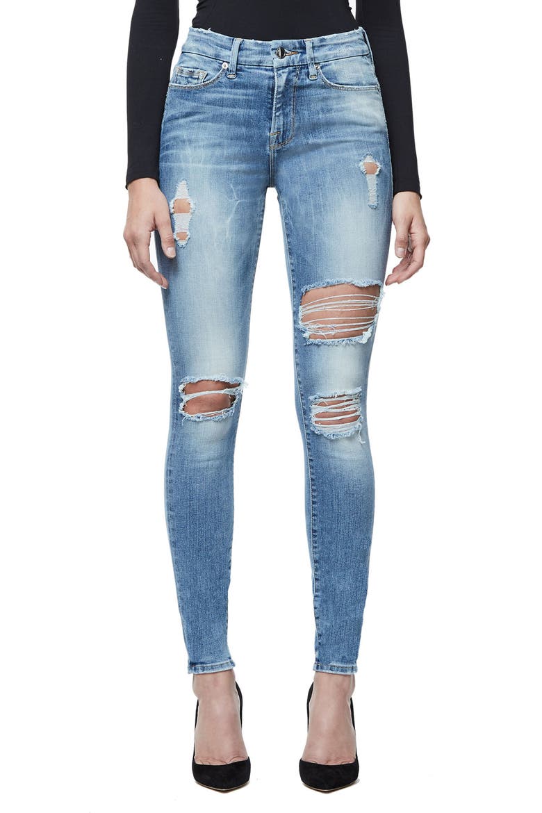 Good Legs Ripped Skinny Jeans, Main, color, BLUE068