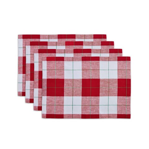 Linen Placemats - Very Merry Plaid, 14 x 20 Inch