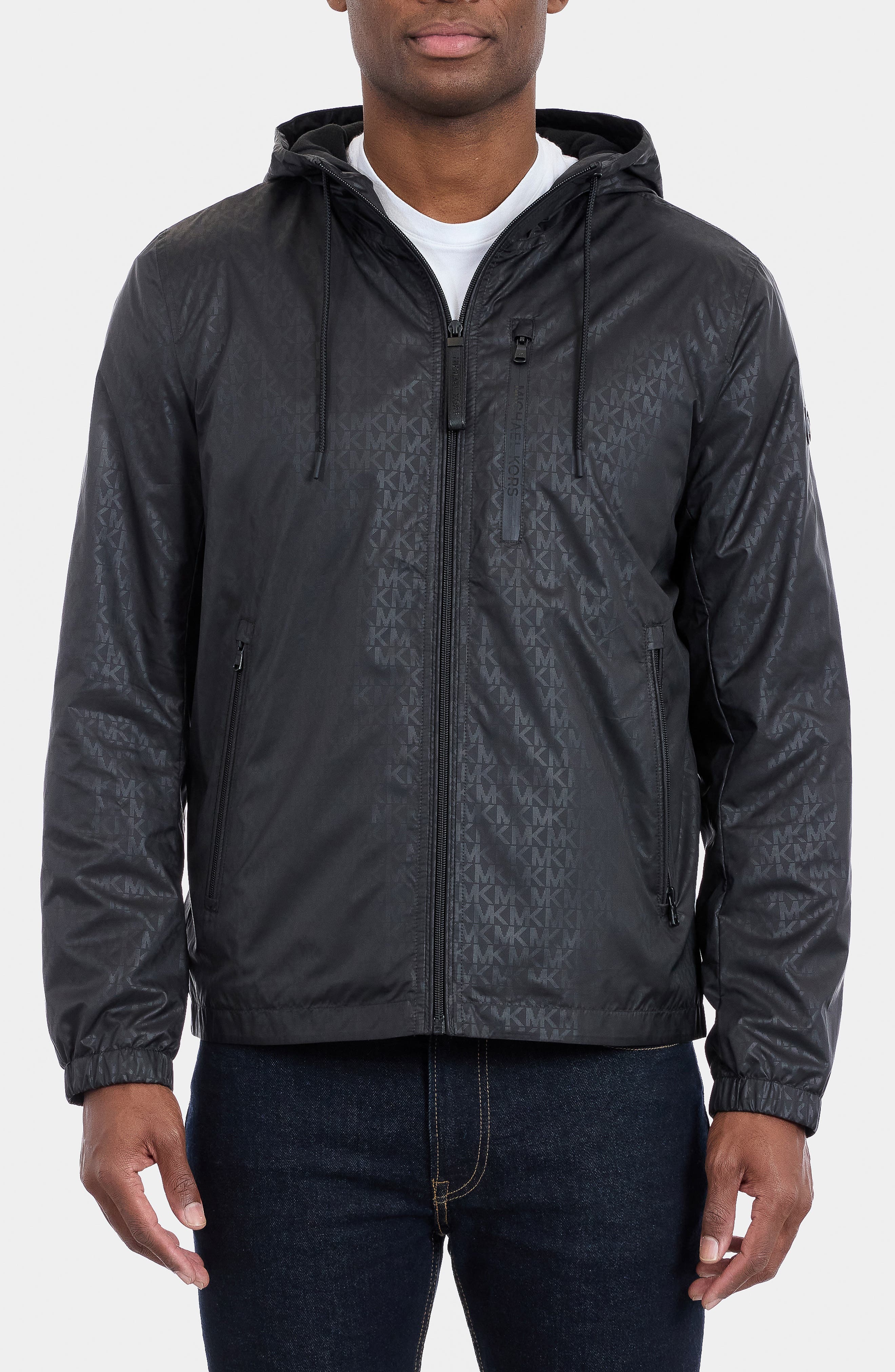 Michael Kors Allover Logo Print Windbreaker Jacket