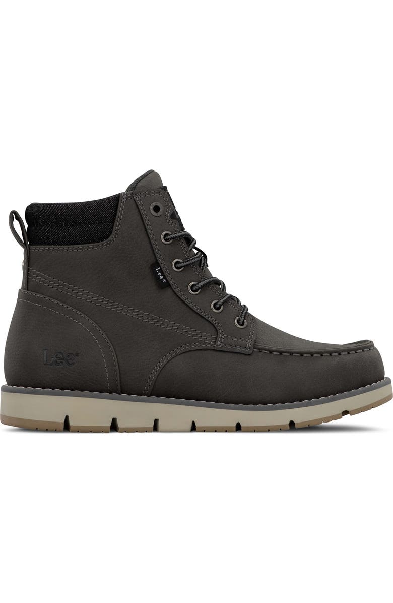 Lee Waylon Lace-Up Boot, Alternate, color, Charcoal Wax/ Black Denim