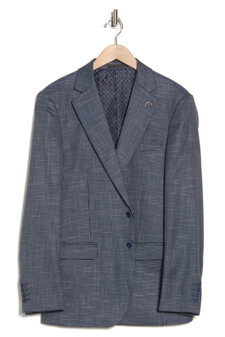 Slim Fit Houndstooth Blazer, Alternate, color, NAVY
