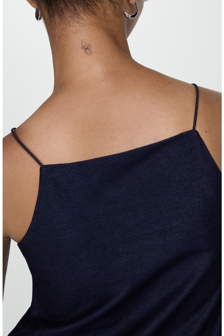 Sleeveless Cotton Blend Minidress, Alternate, color, BLUE