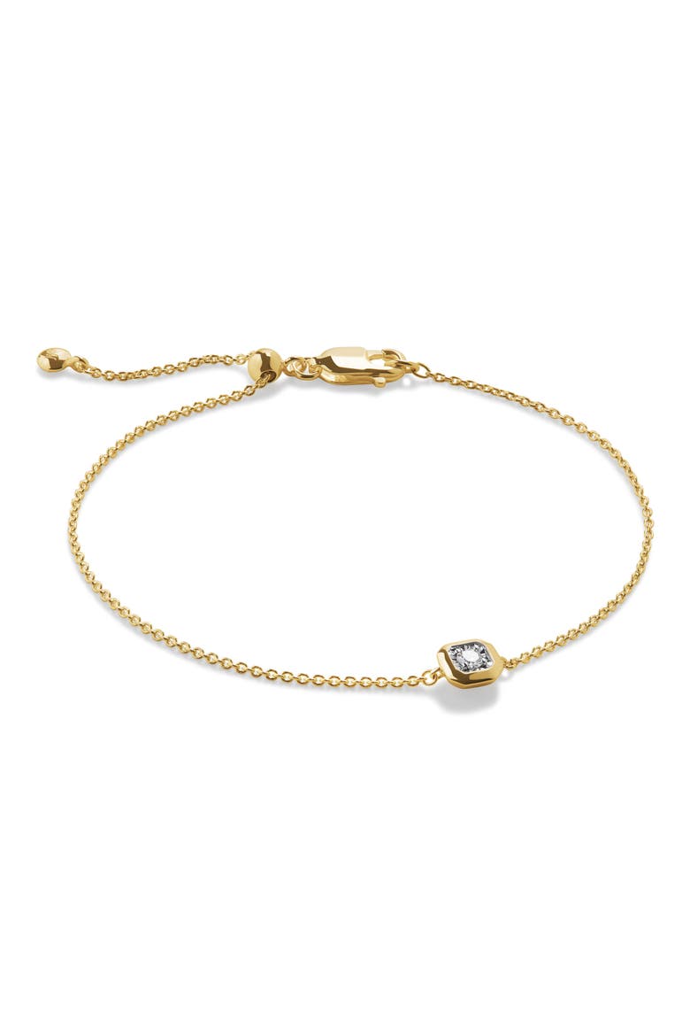 Asscher Lab Grown Diamond Bracelet, Main, color, 18CT GOLD VERMEIL / DIAMOND