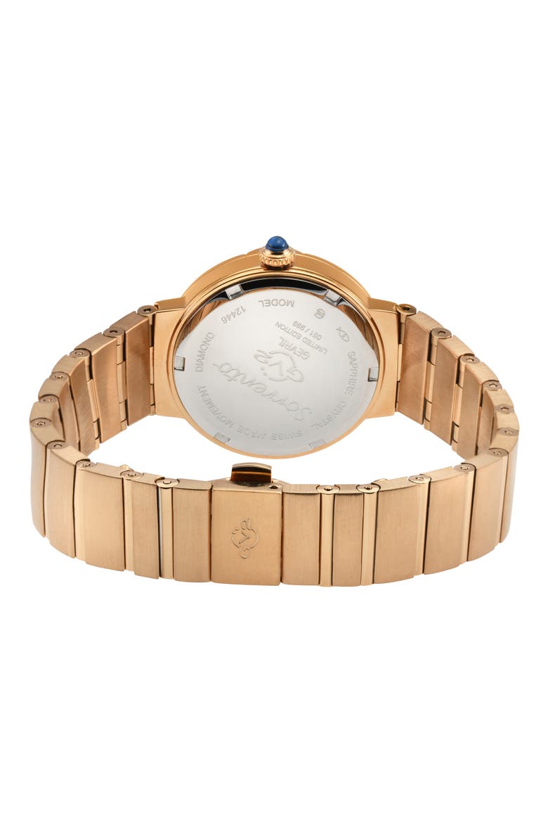 Sorrento Diamond Embellished Bracelet Watch, 32mm, Alternate, color, ROSE GOLD