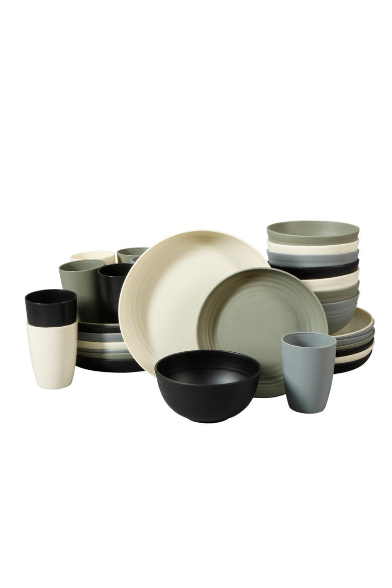 32-Piece Dinnerware Set, Service for 8, Wheatstraw Blend, Alternate, color, Multicolors