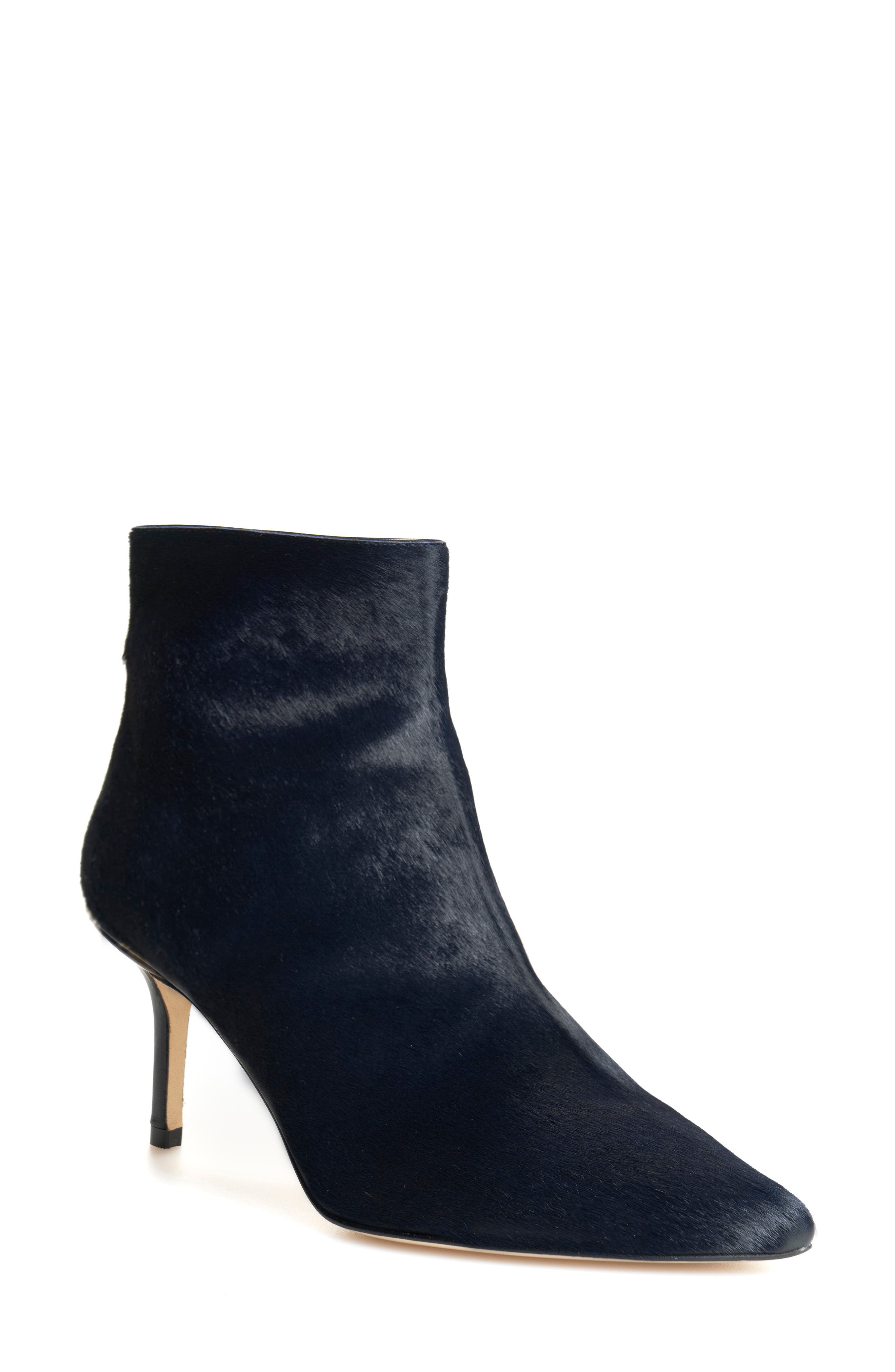 Aimee Pointed Toe Bootie, Main, color, MIDNIGHT HAIR CALF