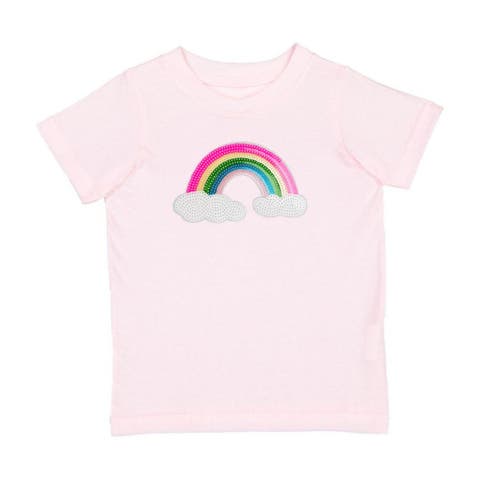 Rainbow Sequin Patch Short Sleeve T-Shirt (Baby, Toddler, Little Kid & Big Kid)