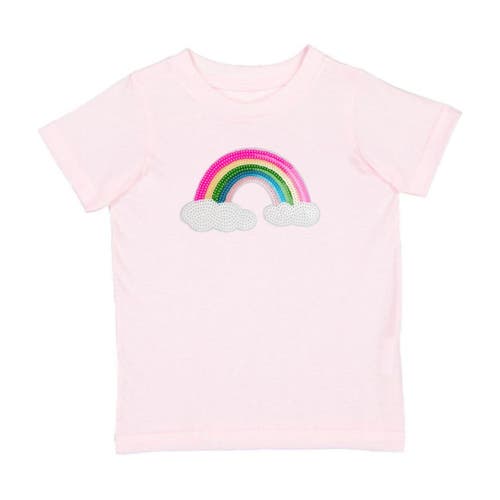 Sweet Wink Rainbow Sequin Patch Short Sleeve T-shirt In Pink