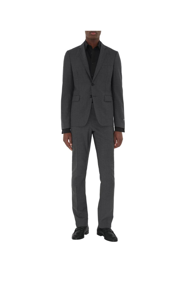 Burberry Wool Tailored Trousers, Alternate, color, Rock Grey