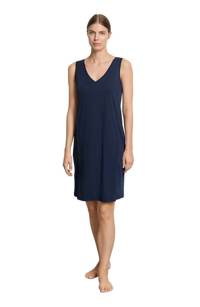 Hanro Pure Essence Cotton Tank Nightgown, Alternate, color, Deep Navy