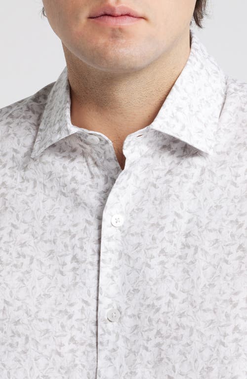 Robert Barakett Kriener Floral Button-up Shirt In Light Grey