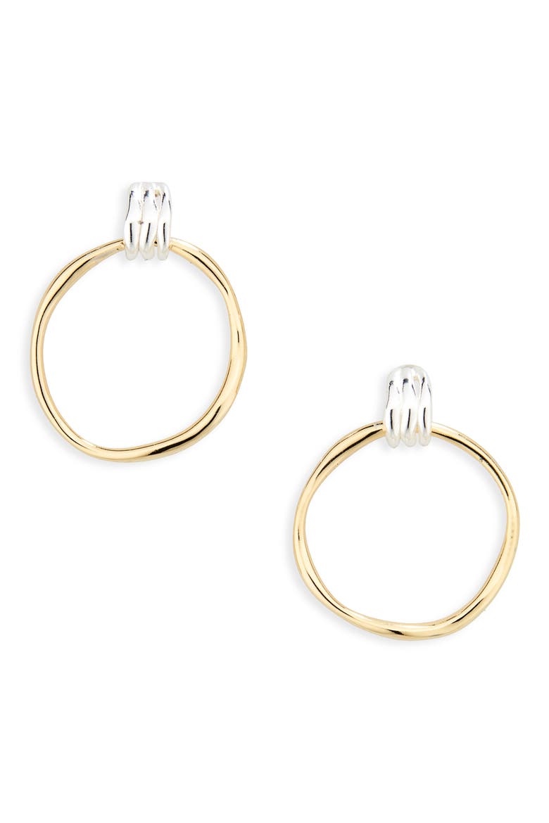 Frontal Hoop Earrings, Main, color, GOLD/ SIL