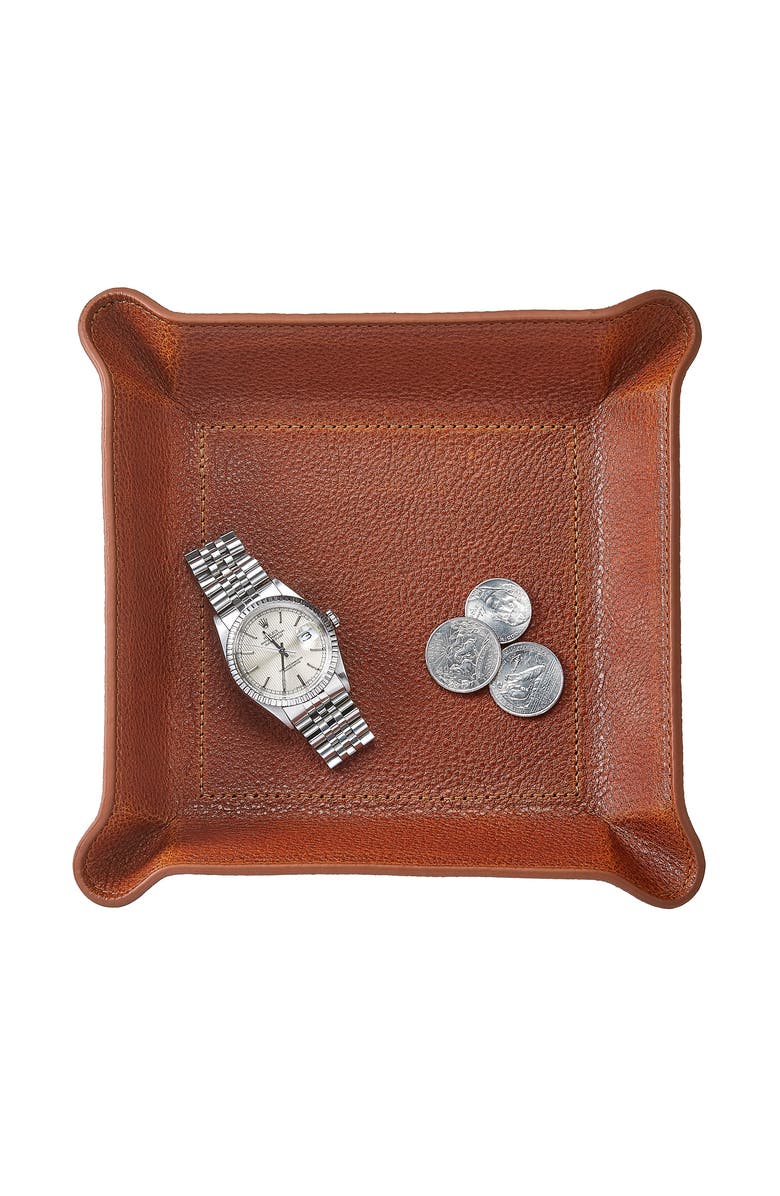 Graphic Image Leather Valet Tray, Alternate, color, Cognac