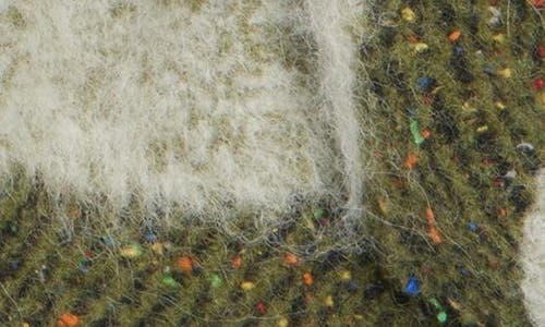 Acne Studios Vonkey Stripe Alpaca, Wool & Silk Blend Fringe Scarf In Green