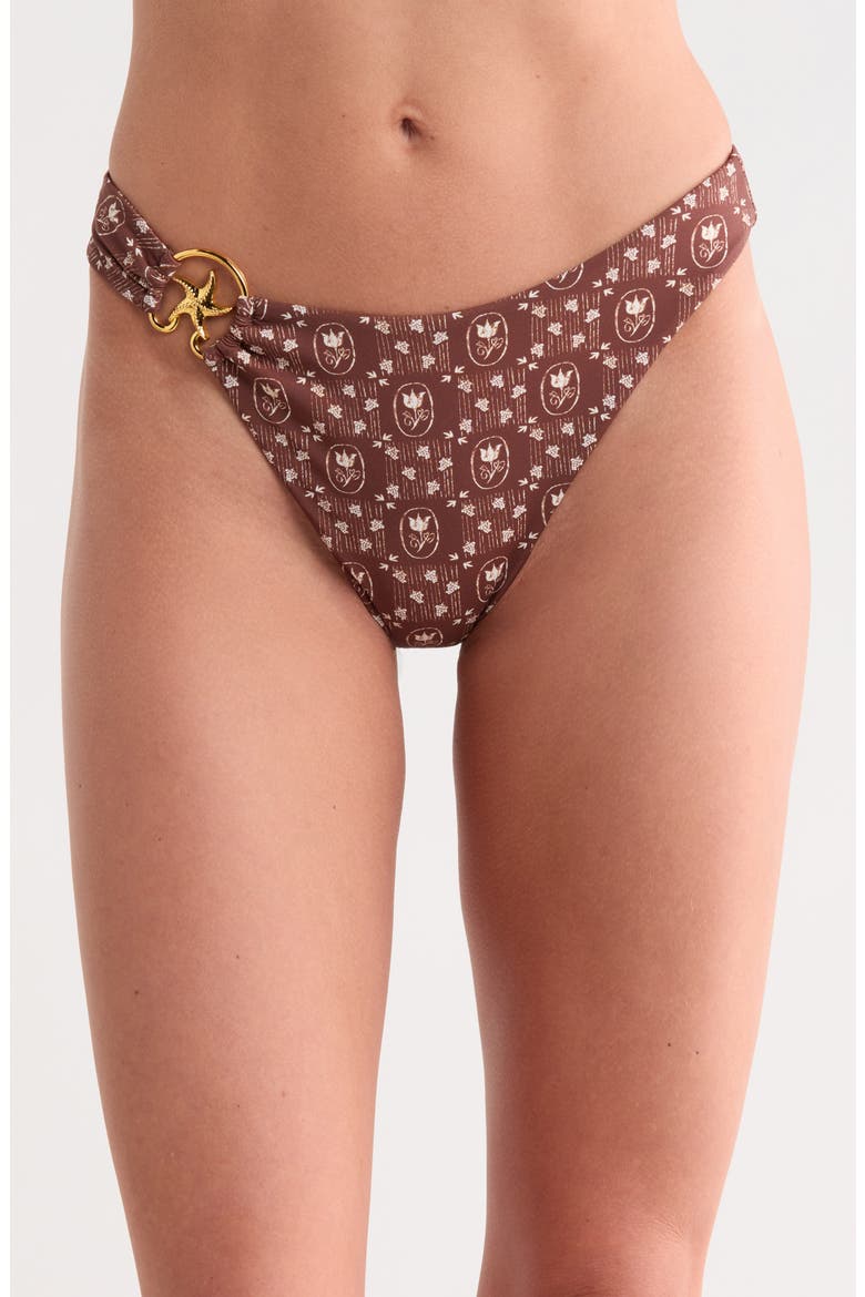 Dive In High Waist Bikini Bottoms, Main, color, CHOCOLATE BLOOM
