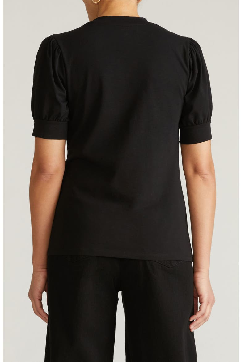 Puff Sleeve Top, Alternate, color, BLACK