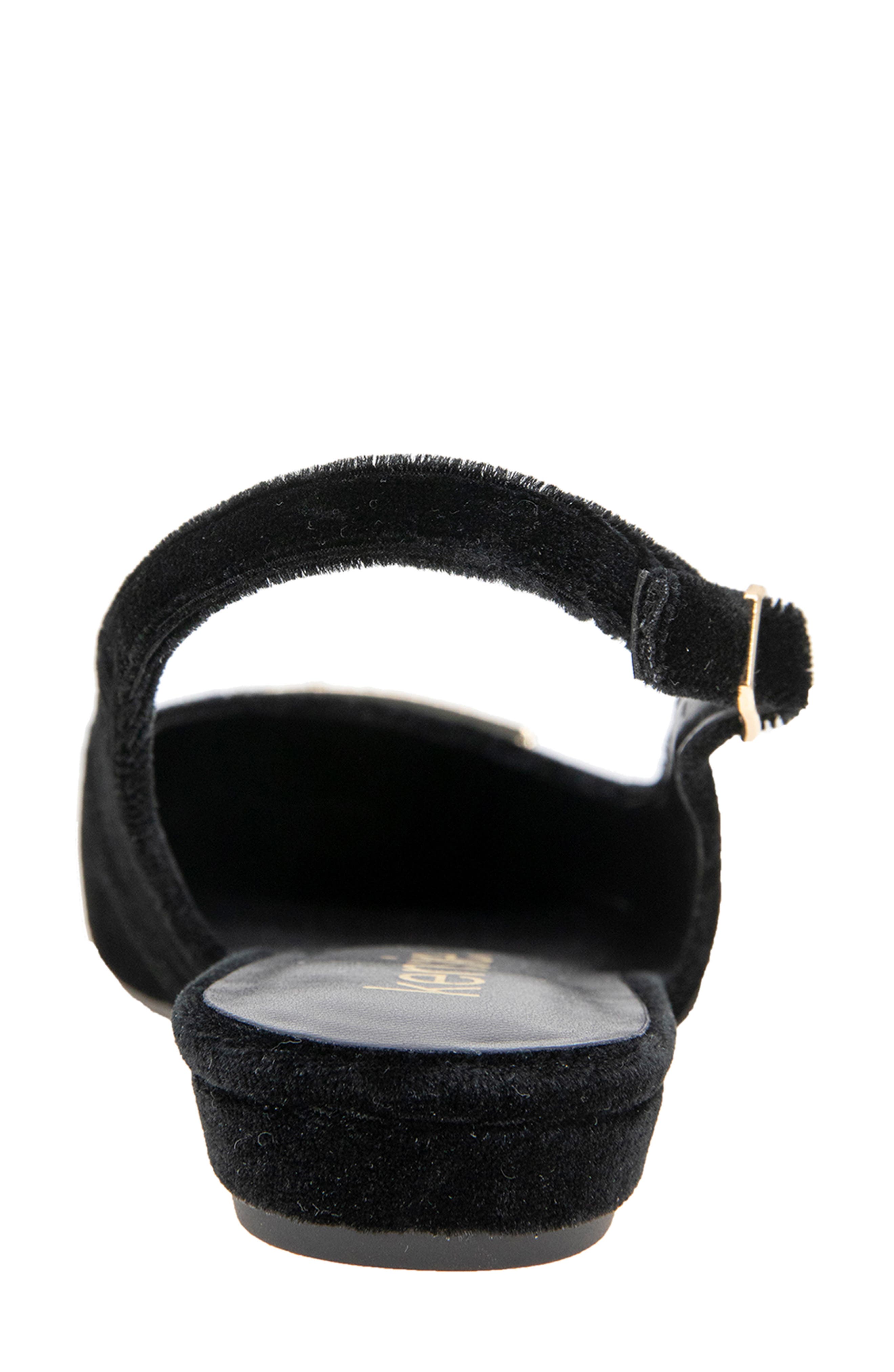 Kensie Poppi Crystal Buckle Slingback Flat, Alternate, color, 