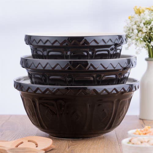 Mason Cash Color Mix Black Size 18 Mixing Bowl, 2.85 Quart In Black