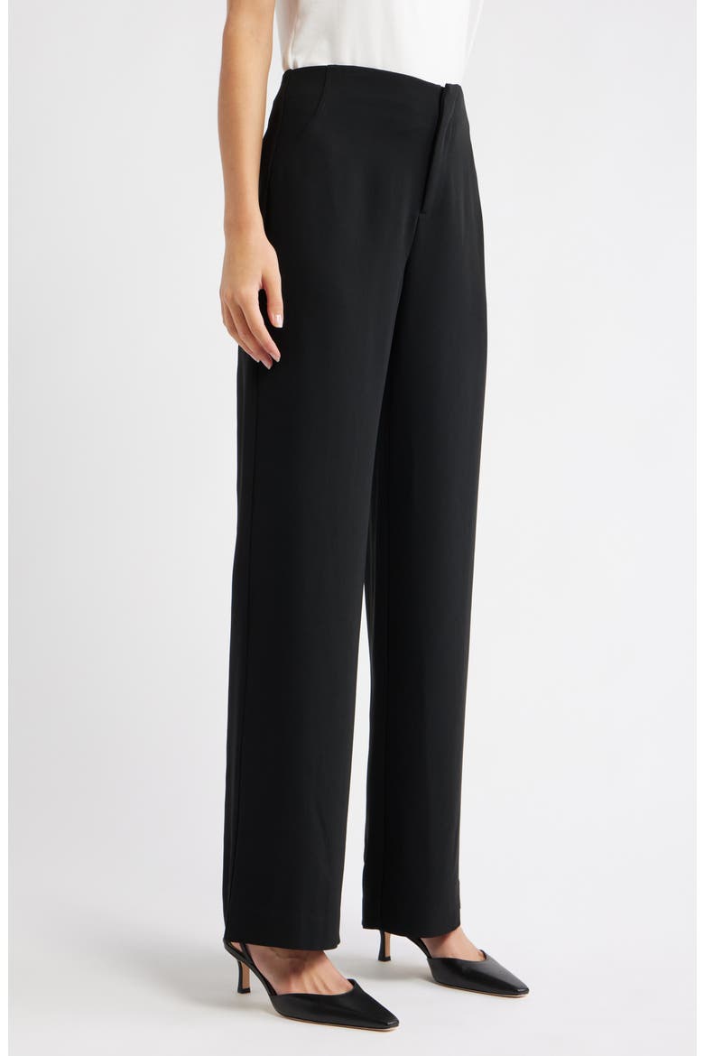 Vida High Waist Wide Leg Crepe Pants, Alternate, color, BLACK