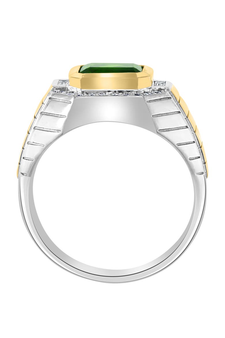 Diamond & Chrome Diopside Statement Ring in Sterling Silver, Alternate, color, Green