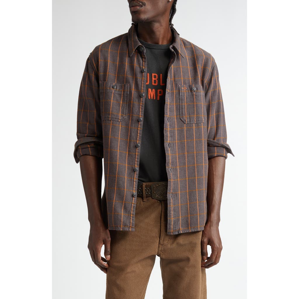 DOUBLE RL DOUBLE RL PLAID COTTON TWILL WORK SHIRT