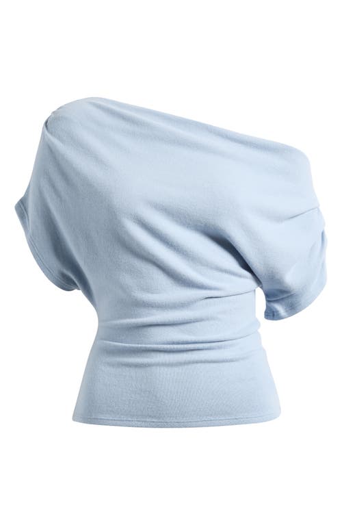 Reformation Iris One-shoulder Knit Top In Blue
