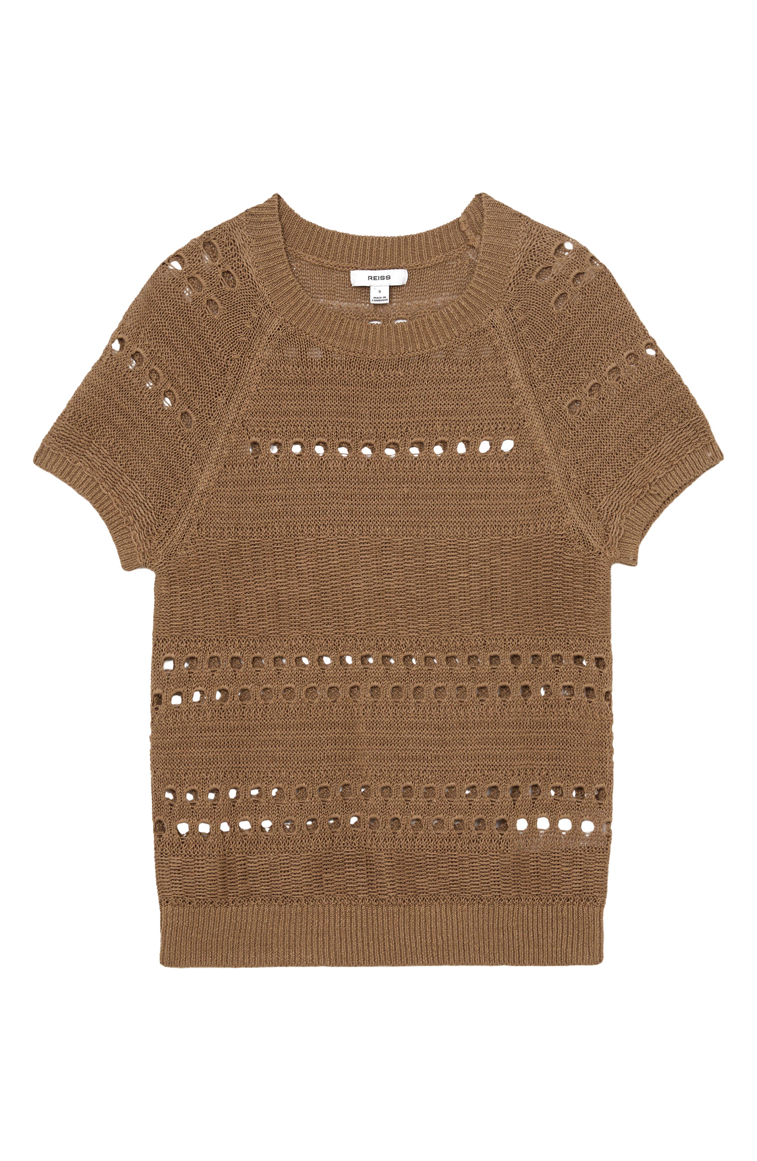 Reiss Chloe Linen Openwork Sweater — фото 3
