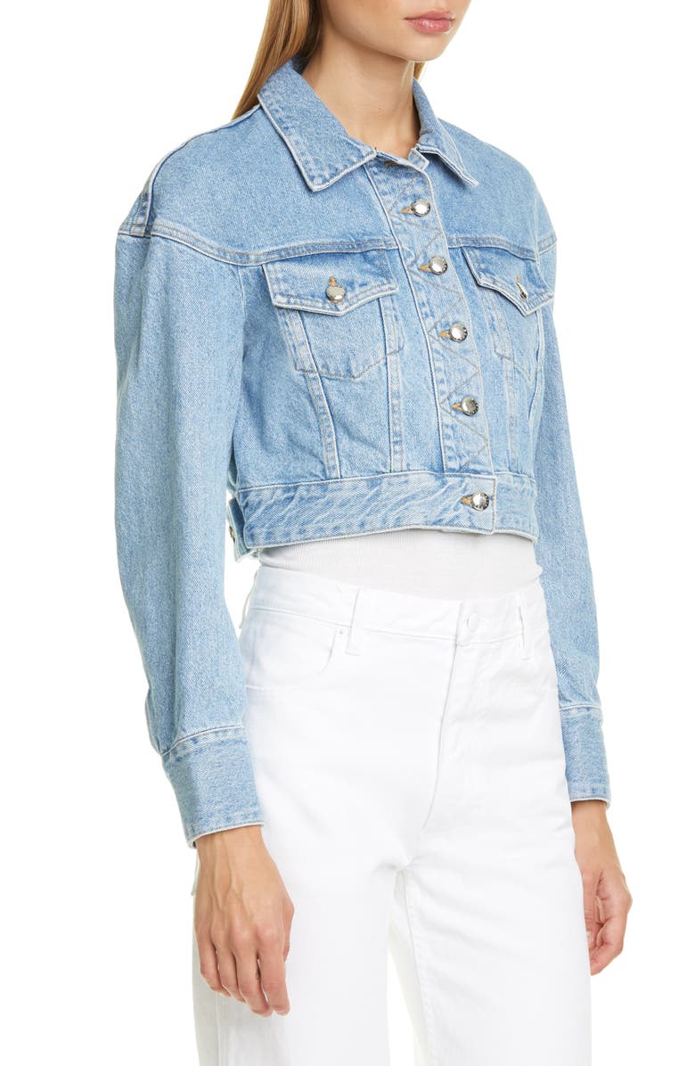 Eckhaus Latta Crop Denim Jacket, Alternate, color, 