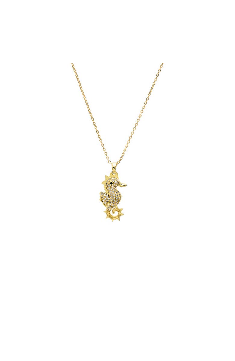 BY ADINA EDEN CZ Seahorse Pendant Necklace, Main, color, Gold