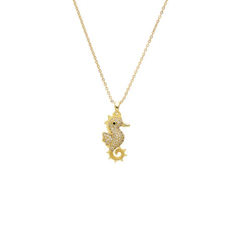 CZ Seahorse Pendant Necklace