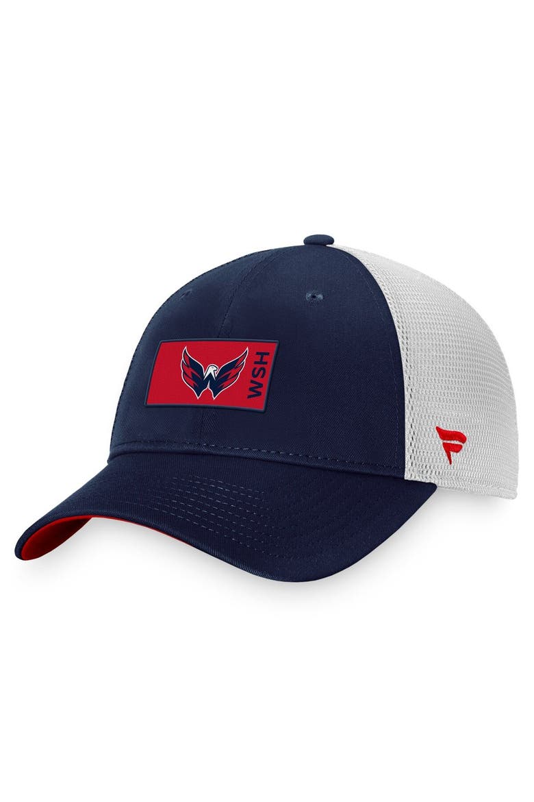 Men's Fanatics Branded Navy Washington Capitals Authentic Pro Rink Trucker Snapback Hat, Main, color, Navy