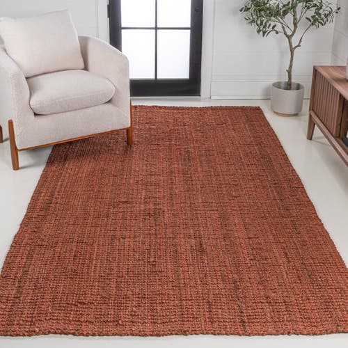 Jonathan Y Pata Hand Woven Chunky Jute Area Rug In Terracotta