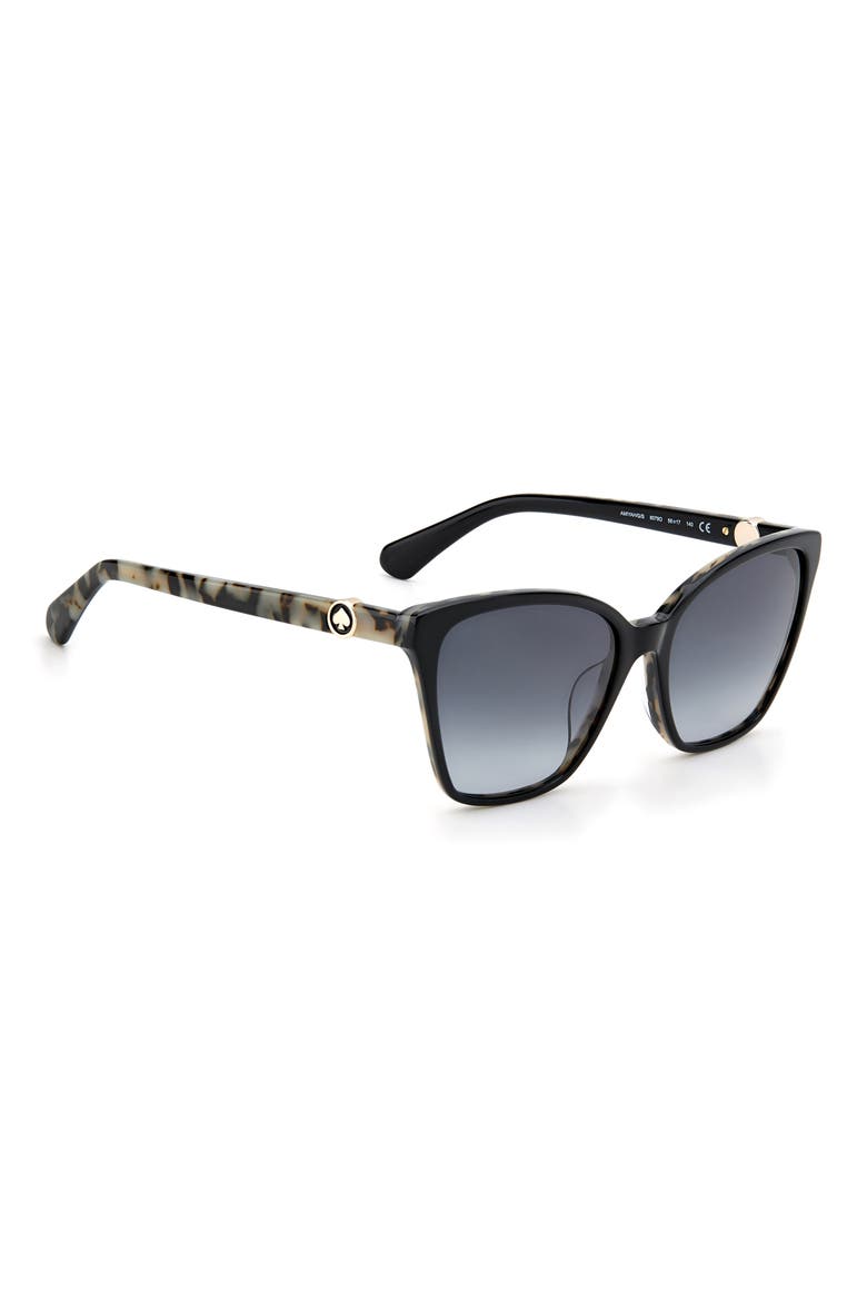 amiyah 56mm gradient cat eye sunglasses, Alternate, color, BLACK