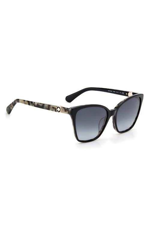 Kate Spade New York Amiyah 56mm Gradient Cat Eye Sunglasses In Black