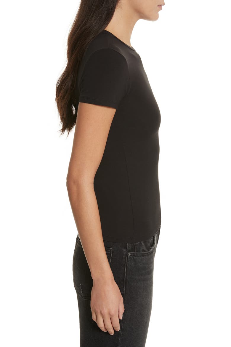 Stretch Pima Cotton Baby Tee, Alternate, color, BLACK