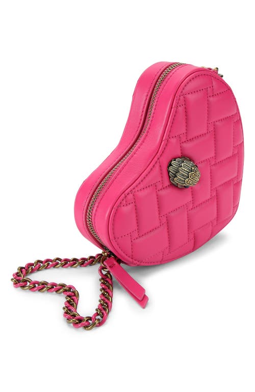 Kurt Geiger Kensington Heart Quilted Cross Body Bag In Pink