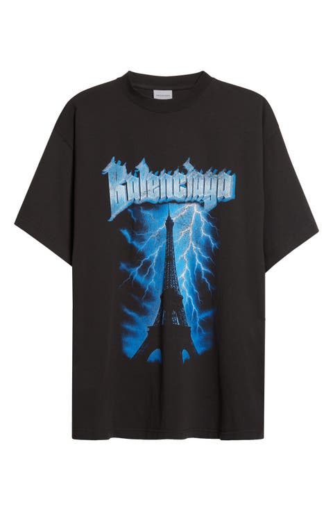 Paris Thunderstorm Oversize Graphic T-Shirt