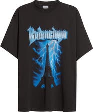 Balenciaga Paris Thunderstorm Oversize Graphic T-Shirt