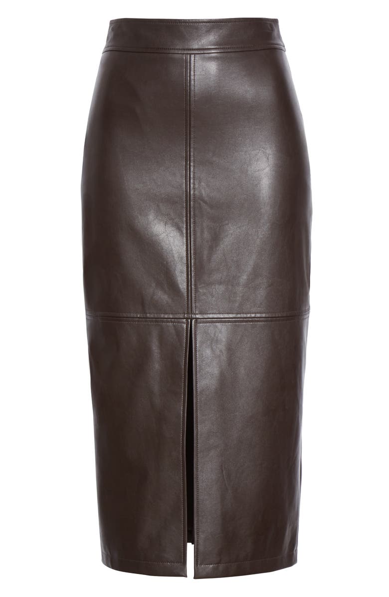 A.L.C. Moss Front Slit Faux Leather Skirt, Alternate, color, 