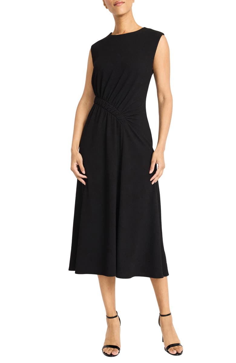 Maggy London Shirred Waist Midi Dress, Main, color,