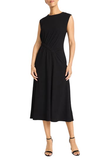 Maggy London Shirred Waist Midi Dress
