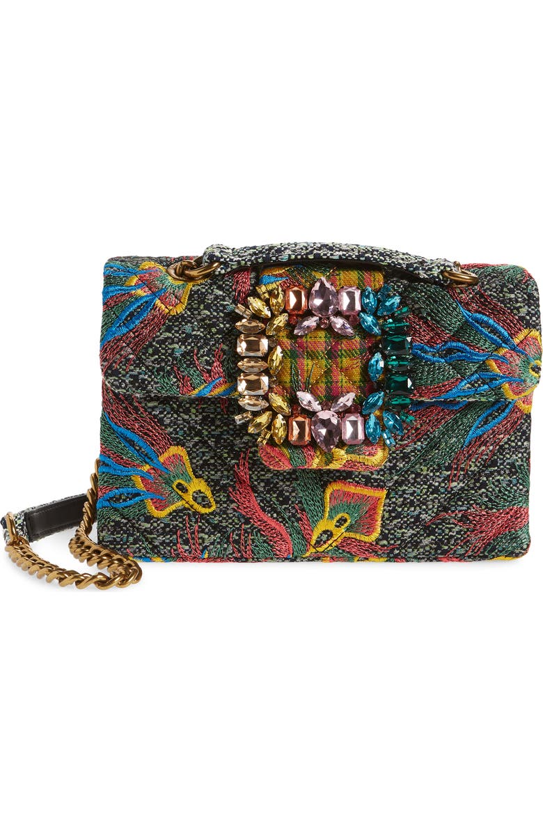 Kurt Geiger London Mayfair Embroidered Tweed Crossbody Bag, Main, color,
